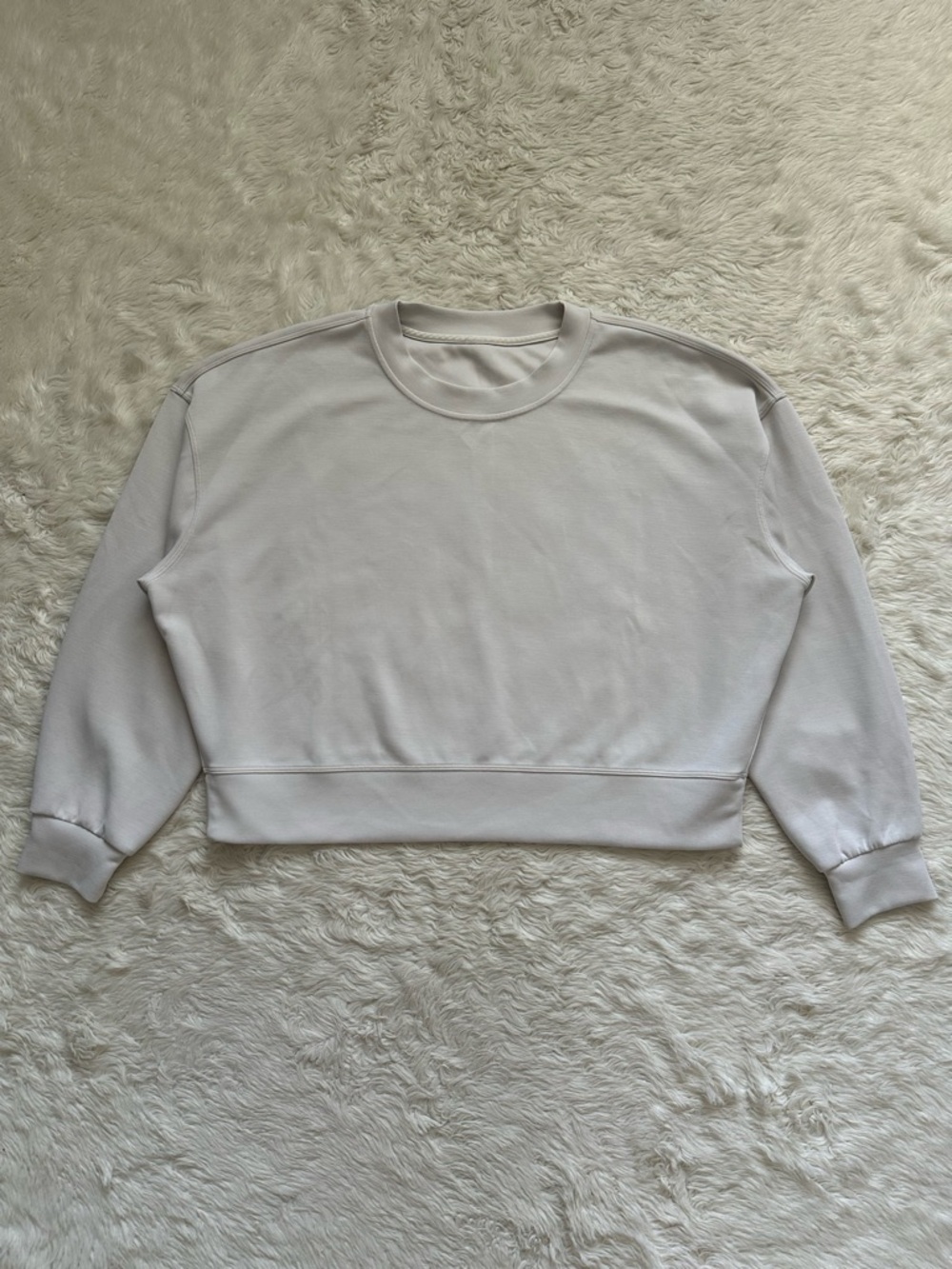 Lululemon Sweatshirt Softstreme Perfectly Oversized Cropped Crew Pullover Sz 8 - Picture 2 of 12